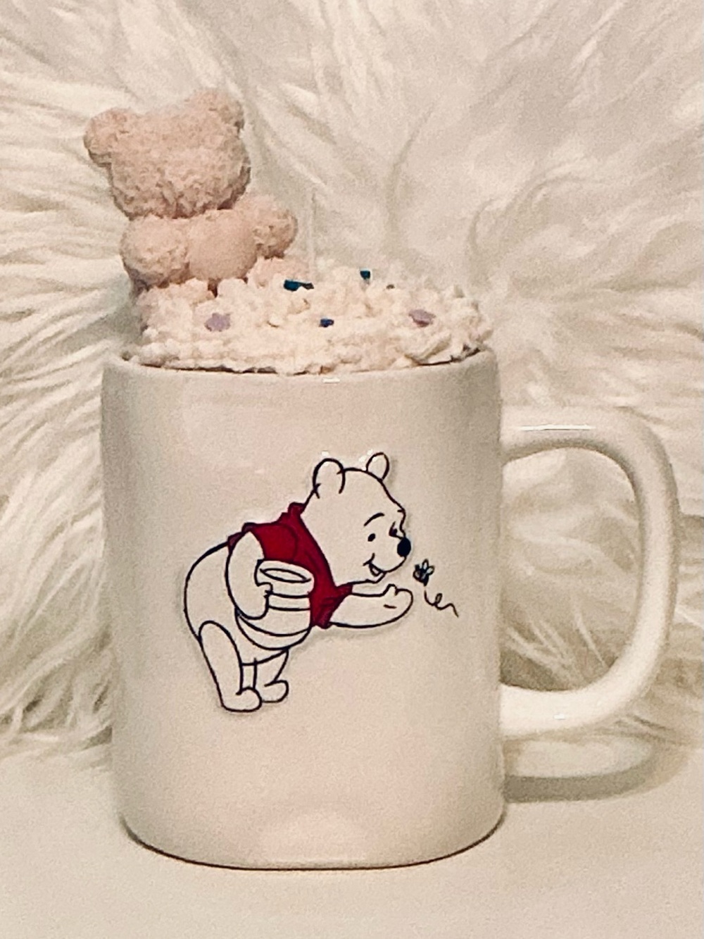 Rae Dunn Disney Winnie the Pooh SILLY OLD BEAR Mug with Birthday Cake Soy Candle